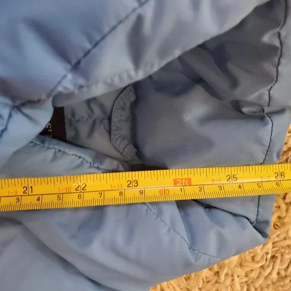 Women's Lands' End Blue Goose Down Puffer Vest Snap Front Pockets Size Medium - Picture 4 of 5